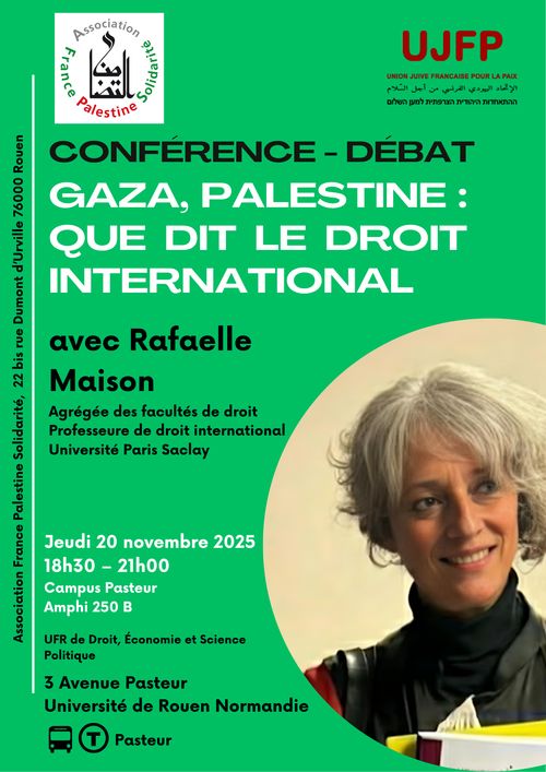 Conférence-débat organisée par AFPS et UJFP : Gaza, Cisjordanie, que dit le droit international 