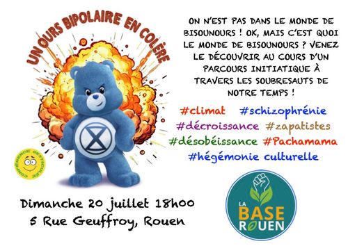 Conférence gesticulée "Un ours bipolaire en colère" - dimanche 20 juillet 18h à La BASE