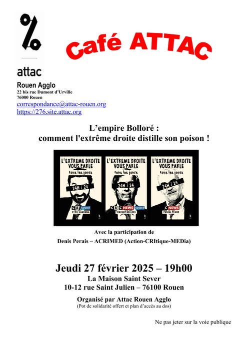 L’empire Bolloré : comment l'extrême droite distille son poison ! Avec la participation de Denis Pérais – ACRIMED (Action-CRItique-MEDia)