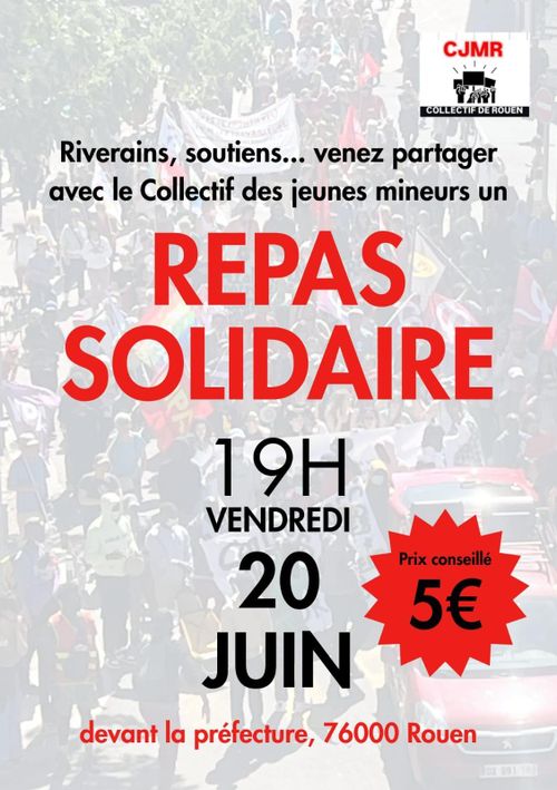 Repas solidaire avec les collectifs des jeunes mineurs !!