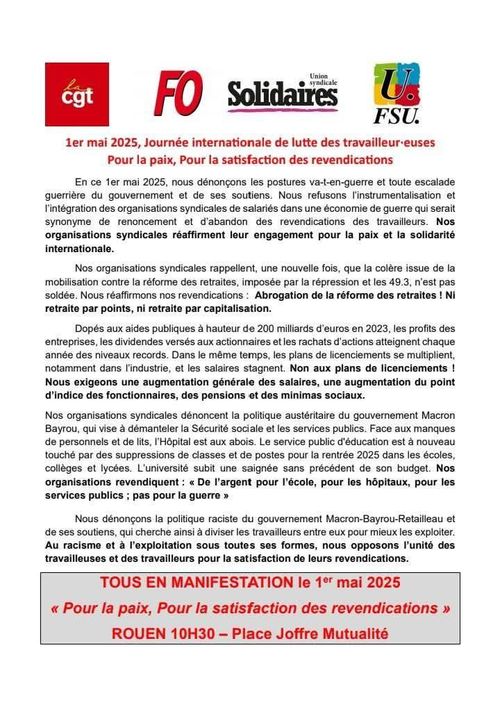 Journée internationale de lutte des travaileur·euses
