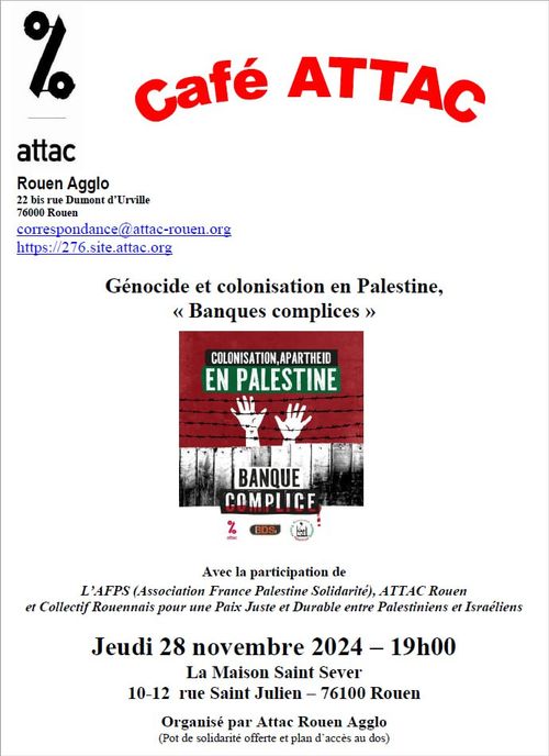 Génocide et colonisation en Palestine, « Banques complices »