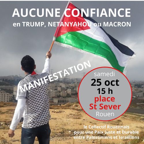 Manifestation de soutien au peuple palestinien : samedi 25 octobre à 15h place St Sever