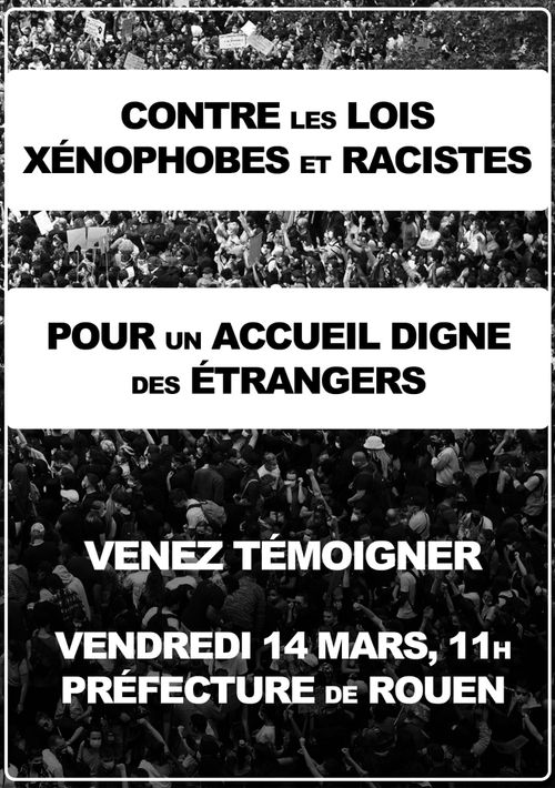 CONTRE les LOIS XÉNOPHOBES et RACISTES  POUR un ACCUEIL DIGNE des ÉTRANGERS