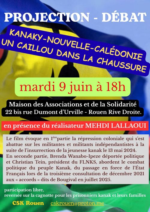 projection/débat du film documentaire "KANAKY-NOUVELLE-CALEDONIE,  UN CAILLOU DANS LA CHAUSSURE"