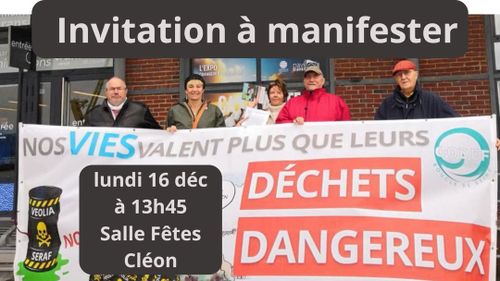 Manifestation contre les Déchets dangereux . Réunion compensation agricole organisée par Seraf/Veolia